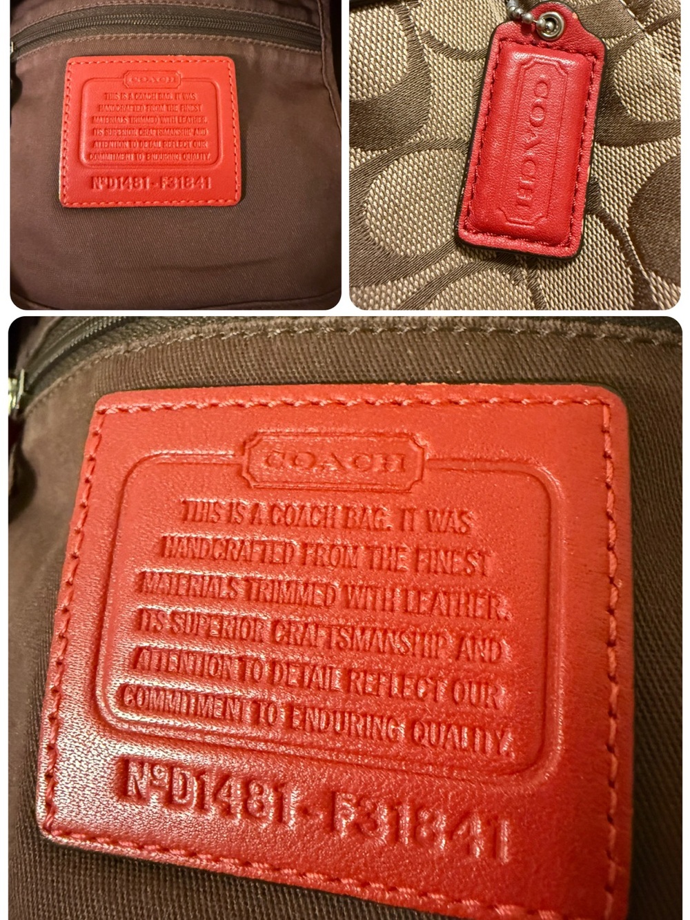 Vintage Coach Hadley Signature Canvas Satchel with Red Leather Trim - Picture 16 of 16